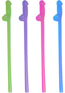 Glowing Naughty Straws - Assorted Colors (8 Per Pack)
